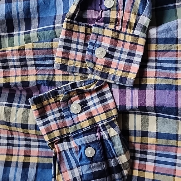 Janie & Jack long sleeve button down plaid shirt size 5 - Picture 5 of 8